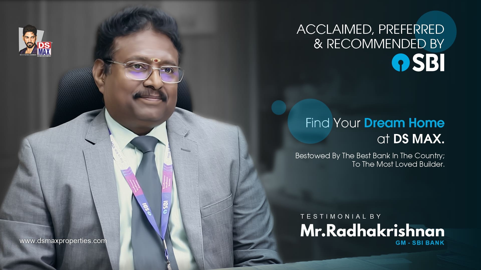                             RimJhim Chabra, DGM at SBI Bank, endorses DS-MAX Properties' quality and service.
                            