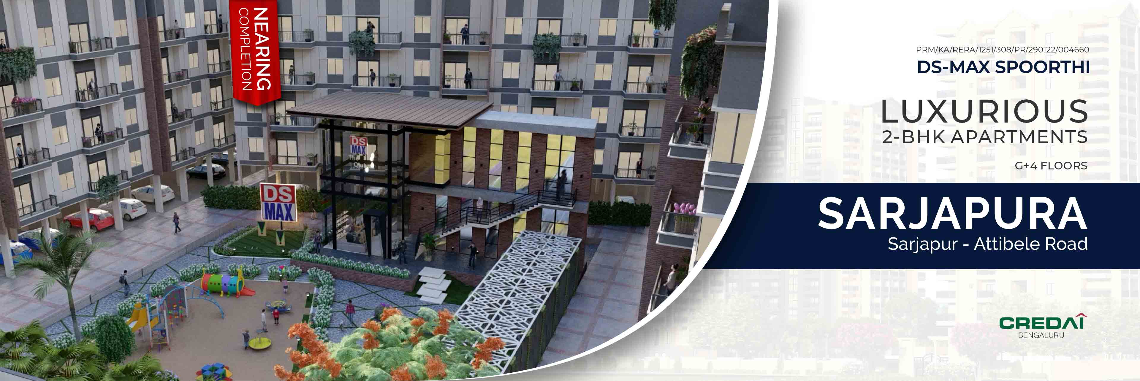 DS-MAX SPOORTHI - 2 - BHK apartments in Sarjapura – Attibele Road. 10 Mins. from Sarjapur Police Station