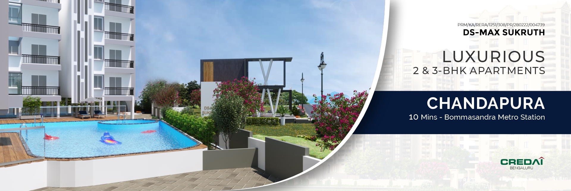 DS-MAX SUKRUTH - 2 & 3 - BHK apartments in Chandapura. 10 Mins. from Narayana Hrudayalaya