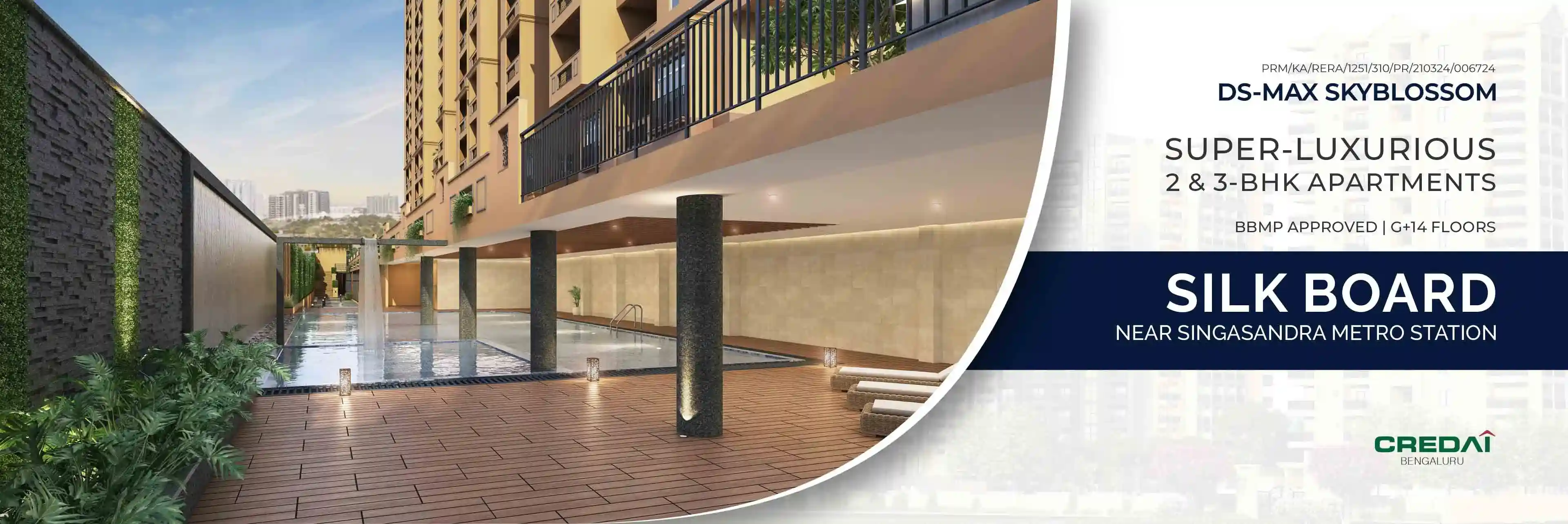 DS-MAX SKYBLOSSOM - 2 & 3 - BHK apartments in Silk Board. Near Singasandra Metro Station