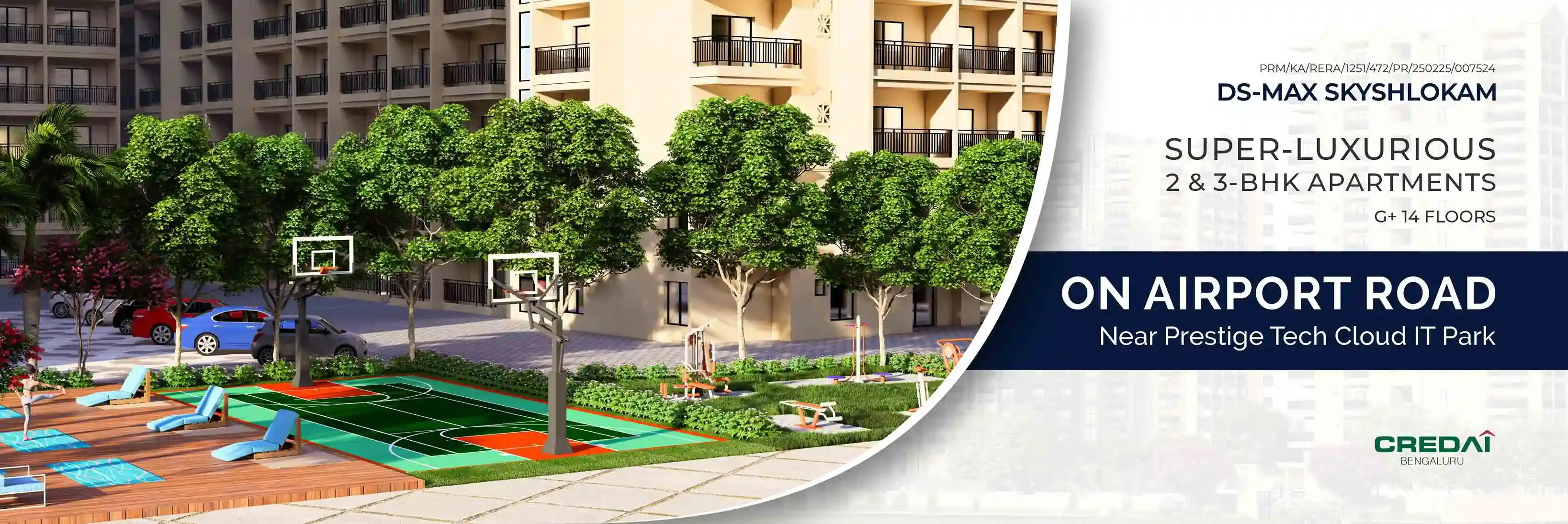 DS-MAX SKYSHLOKAM - 2 & 3 - BHK apartments in Airport Road, Before Toll. Close to Tech Cloud IT Park