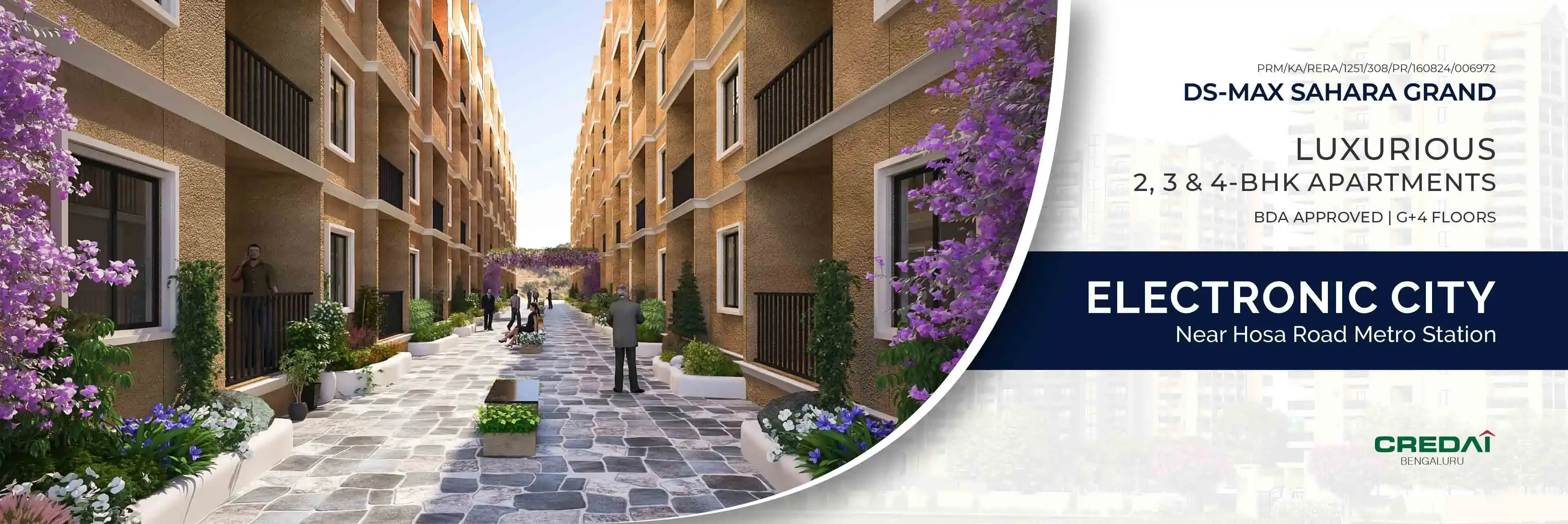 DS-MAX SAHARA GRAND - 2, 3 & 4 BHK apartments in Hosa Road Junction. Near to Hosa Road Metro Station