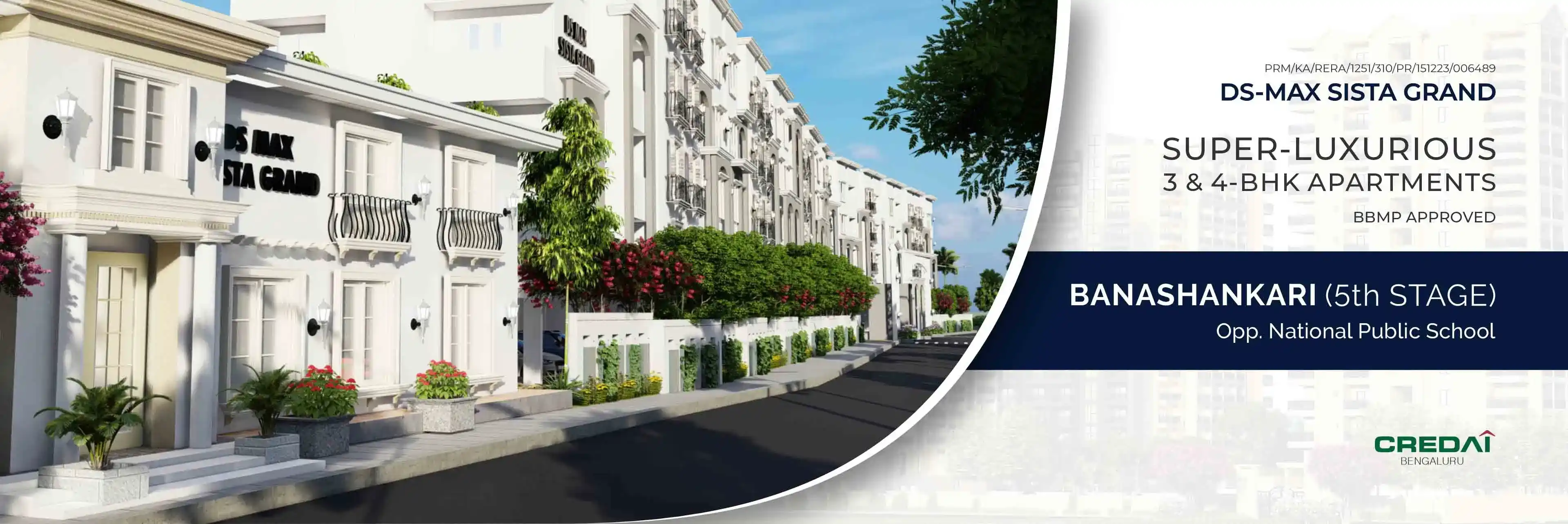 DS-MAX SISTA GRAND - 3 & 4 - BHK apartments in Banashankari - 5th Stage. Opp. National Public School