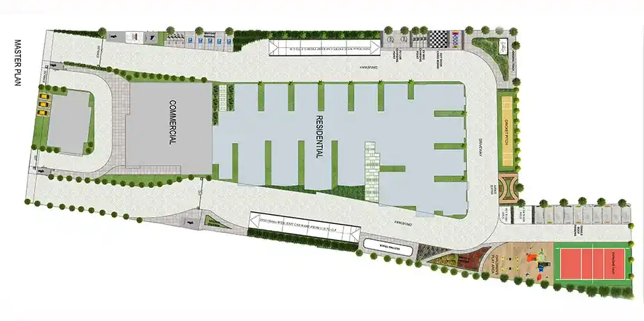 DS-MAX SKYSAMURAI - Apartment building floor plan featuring symmetrical unit arrangement and facilities.